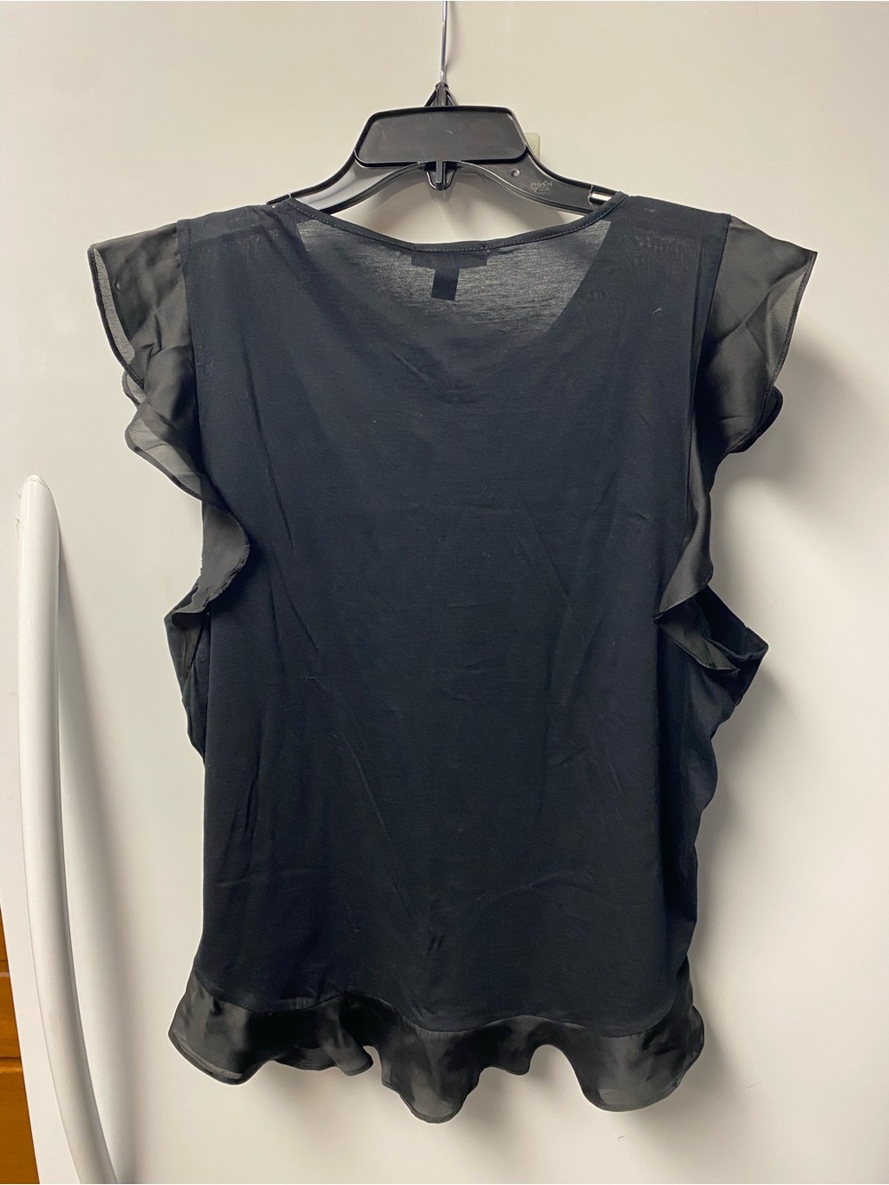 J. Crew Black Ruffle Sleeveless Blouse - Picture 3 of 7